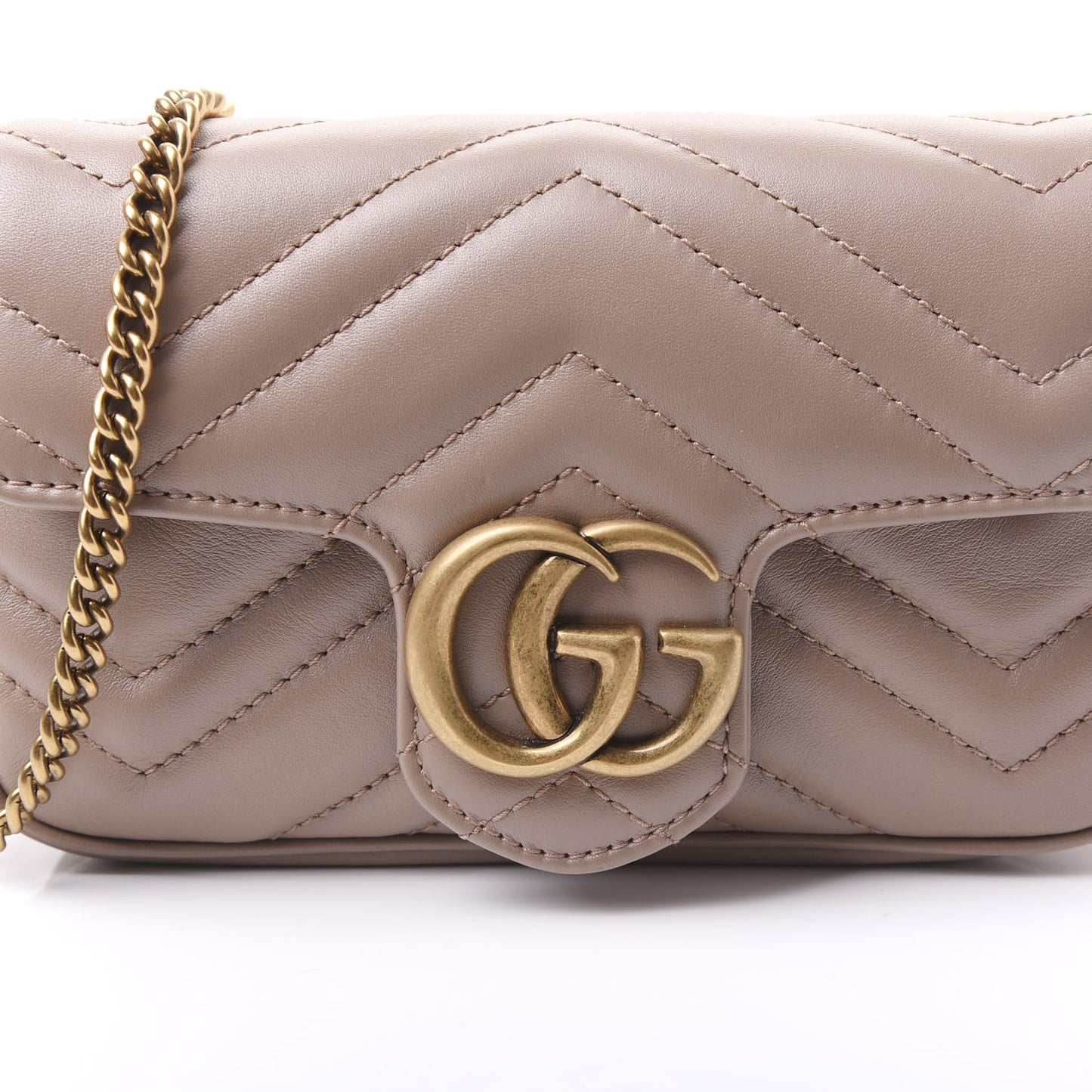 Calfskin Matelasse Super Mini GG Marmont Shoulder Bag Porcelain Rose