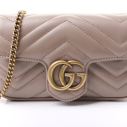 Gucci Calfskin Matelasse Super Mini GG Marmont Shoulder Bag Porcelain Rose 13 of 26