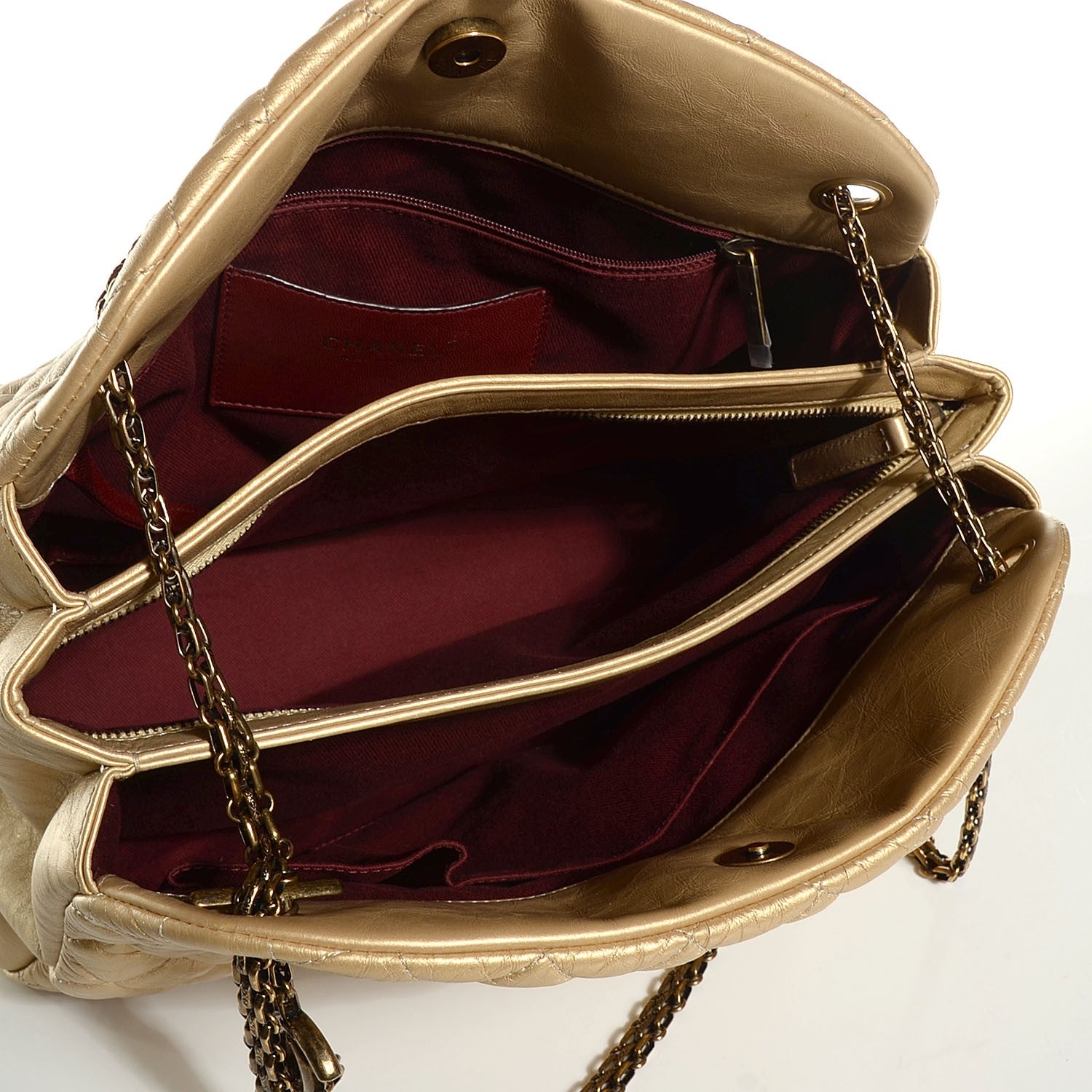 Chanel Calfskin Large Just Mademoiselle Bowling Bag Gold 5 of 7