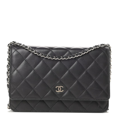 Chanel Lambskin Quilted Wallet On Chain WOC Black 1 of 14