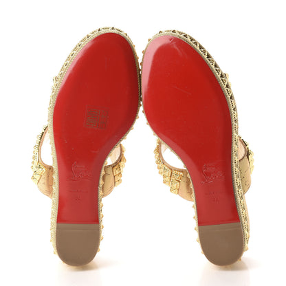 Christian Louboutin Liege Pepite 60 Platform Sandals 38 Version Gold 7 of 8