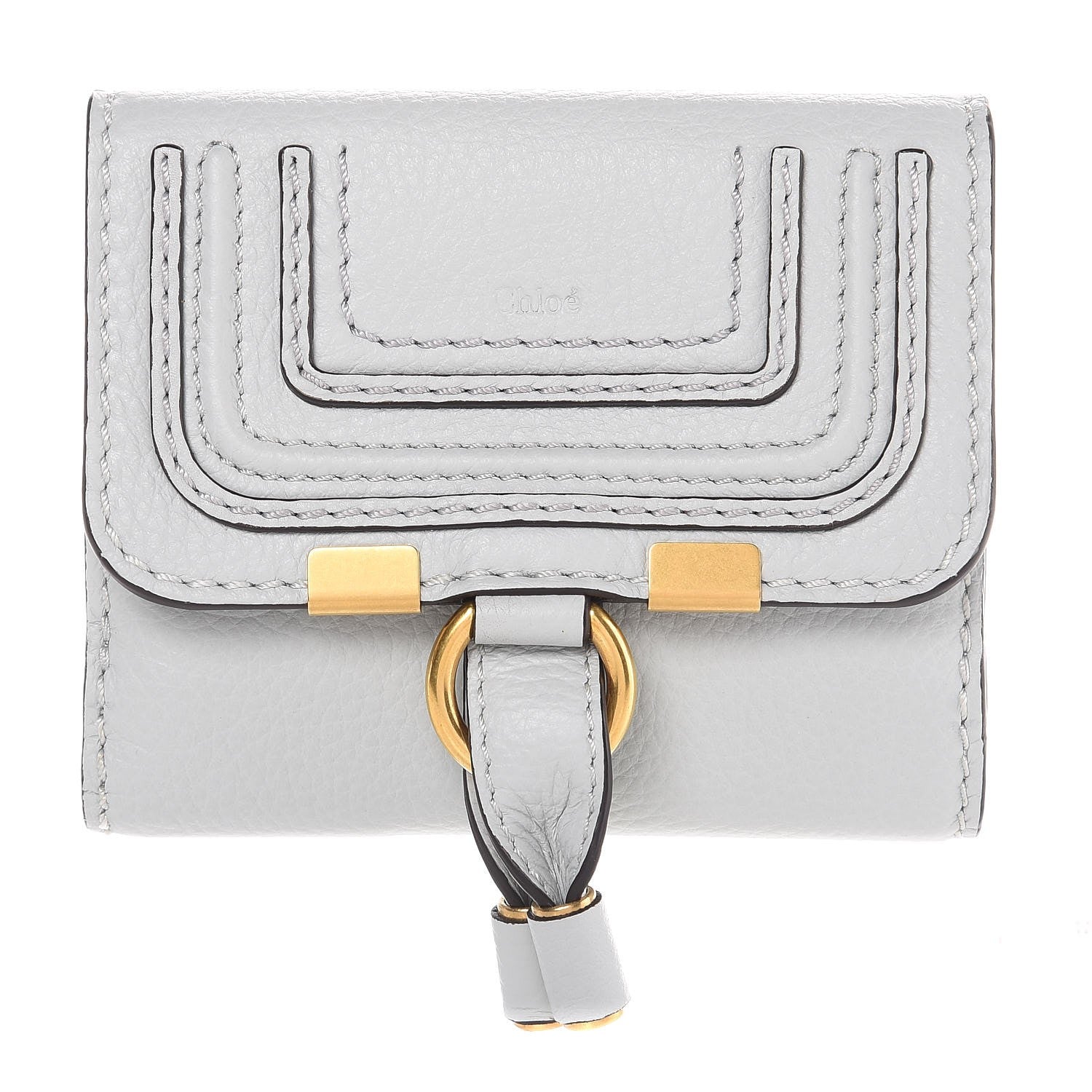 Chloe Grained Calfskin Marcie Square Wallet Atoll Blue 1 of 9