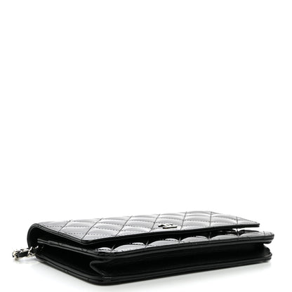 Chanel Patent Quilted Wallet On Chain WOC Black 4 of 11