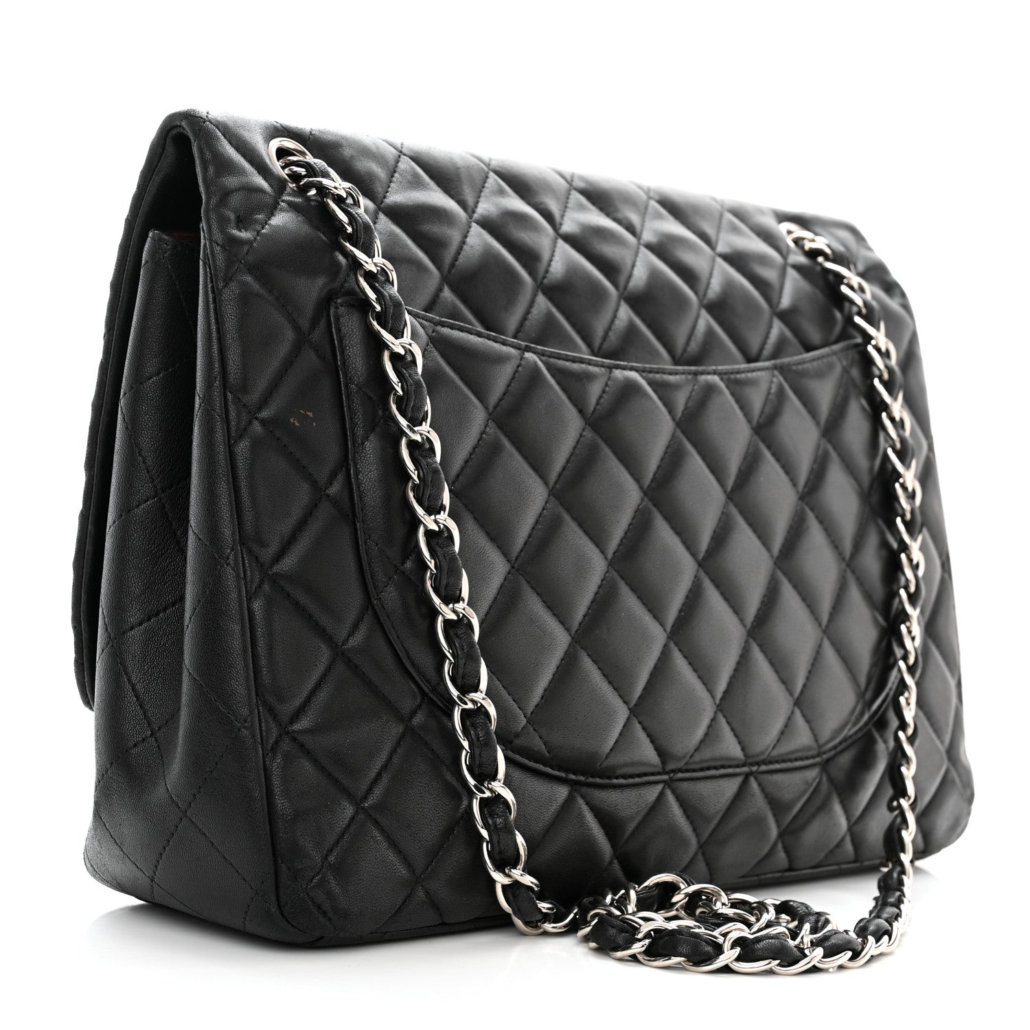 Chanel Lambskin Quilted Maxi Single Flap Black 3 of 13