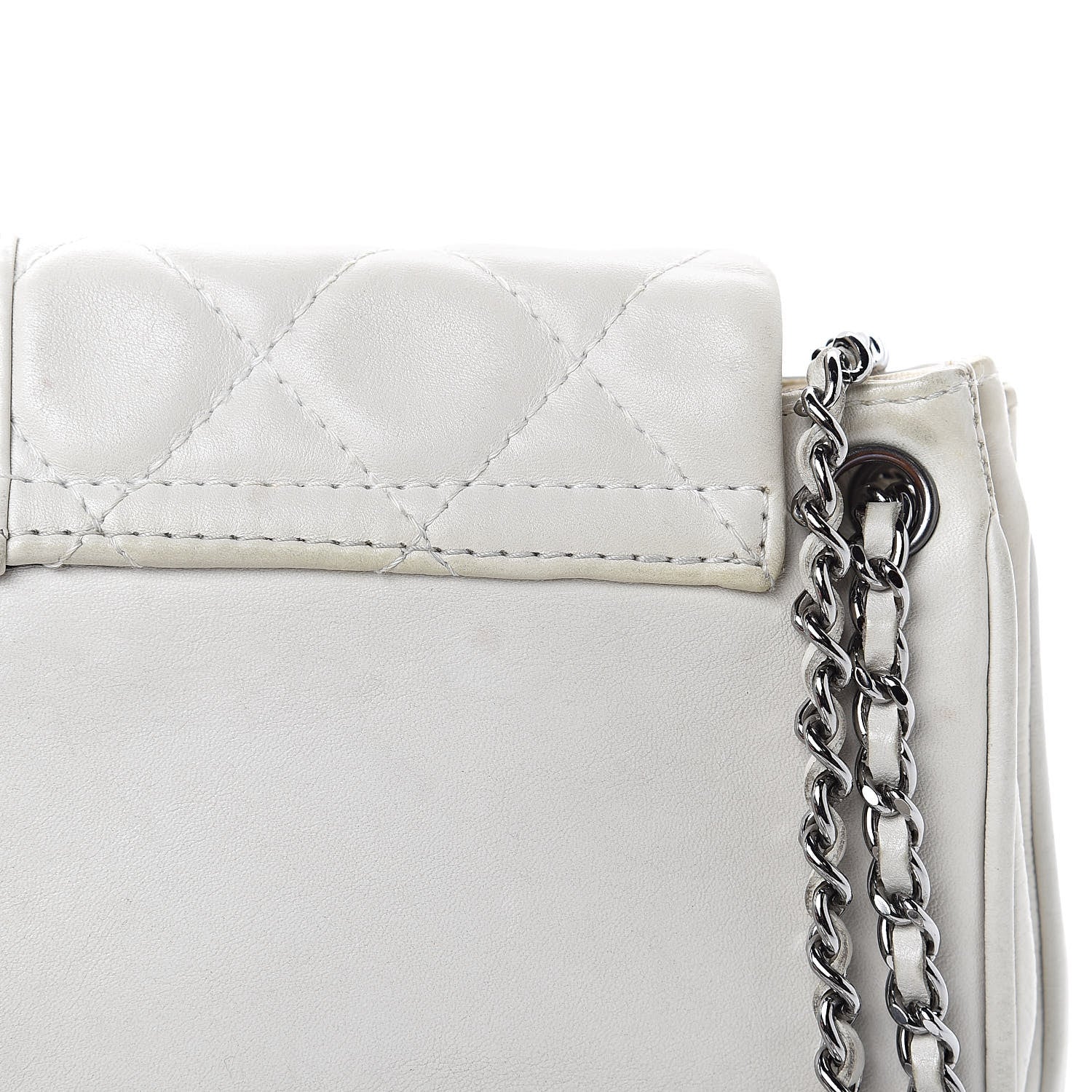 Chanel Lambskin Quilted Accordion Mademoiselle Flap White 13 of 17