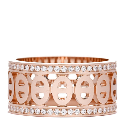 Hermes 18K Rose Gold Diamond PM Chaine d'Ancre Divine Ring 51 5.75 3 of 5