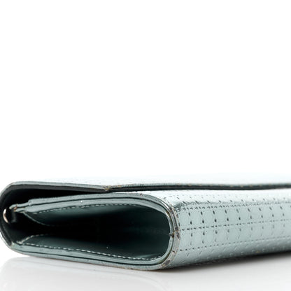 Christian Dior Metallic Calfskin Micro-Cannage Lady Dior Croisiere Chain Wallet Blue 9 of 10