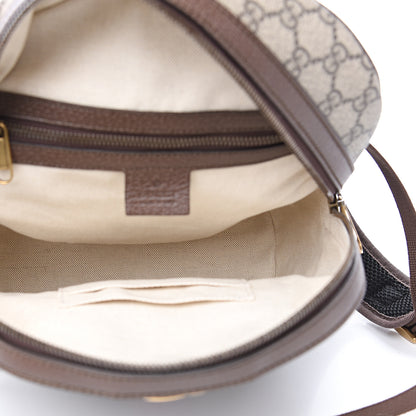 Gucci GG Supreme Monogram Calfskin Web Small Ophidia Day Backpack Beige Ebony New Acero 4 of 12
