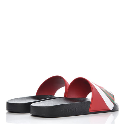 Gucci Rubber GG Rainbow Mens Pursuit Pool Slide Sandals 8 Live Red Multicolor 4 of 10
