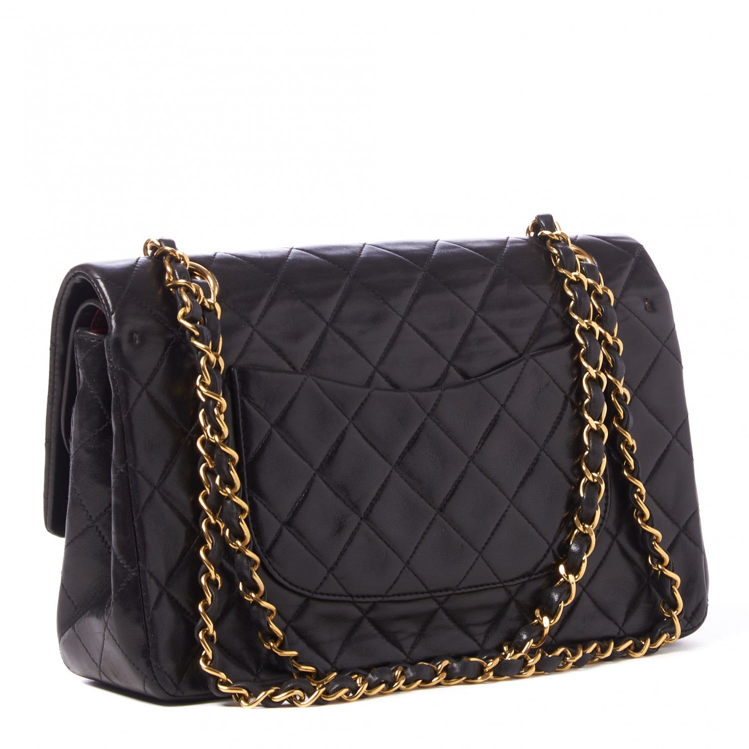 Chanel Lambskin Quilted Medium Double Flap Black 2 of 9