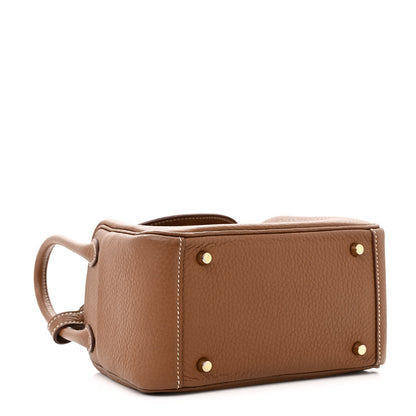 Hermes Taurillon Clemence Mini Lindy 20 Gold 4 of 12