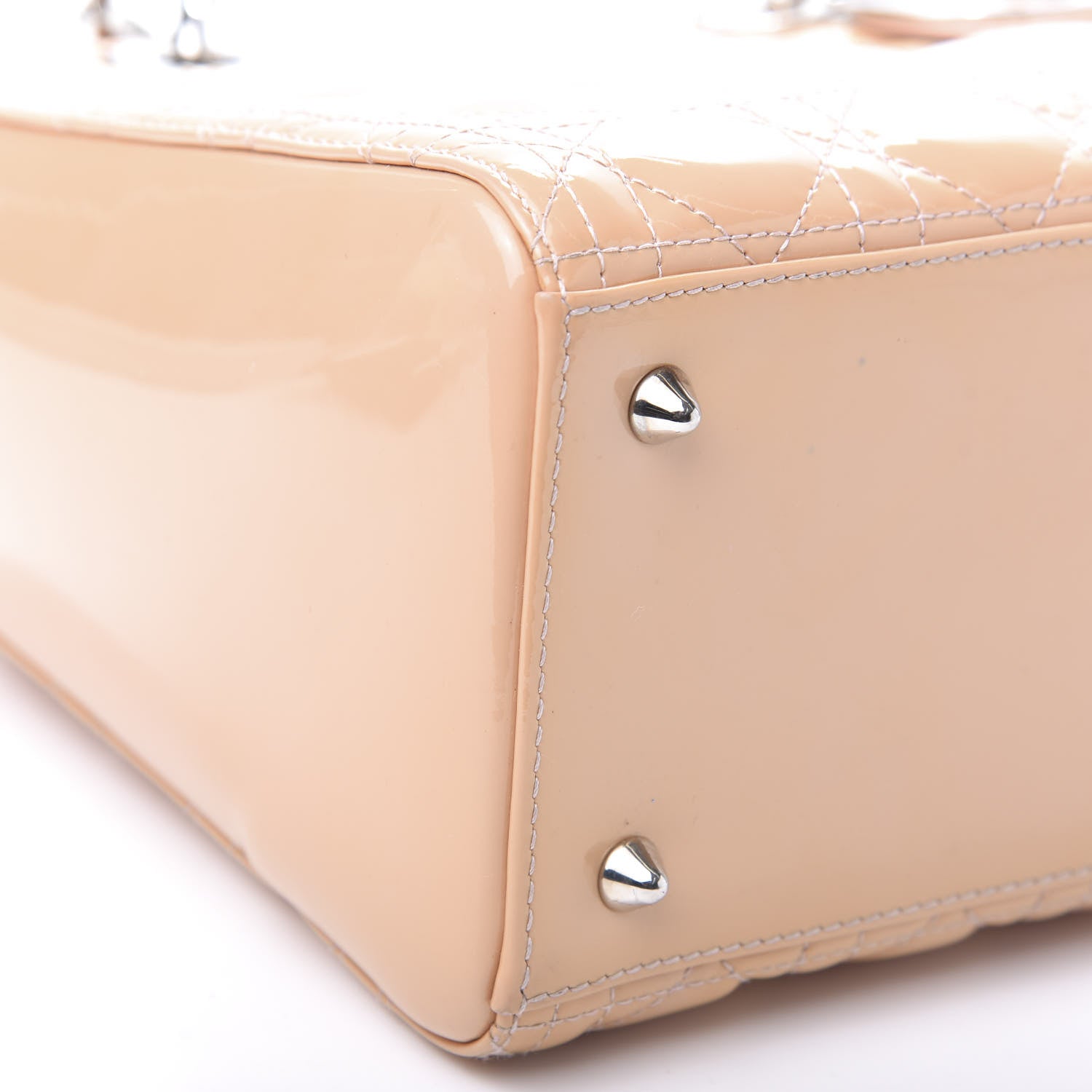 Christian Dior Patent Cannage Medium Lady Dior Beige 8 of 11