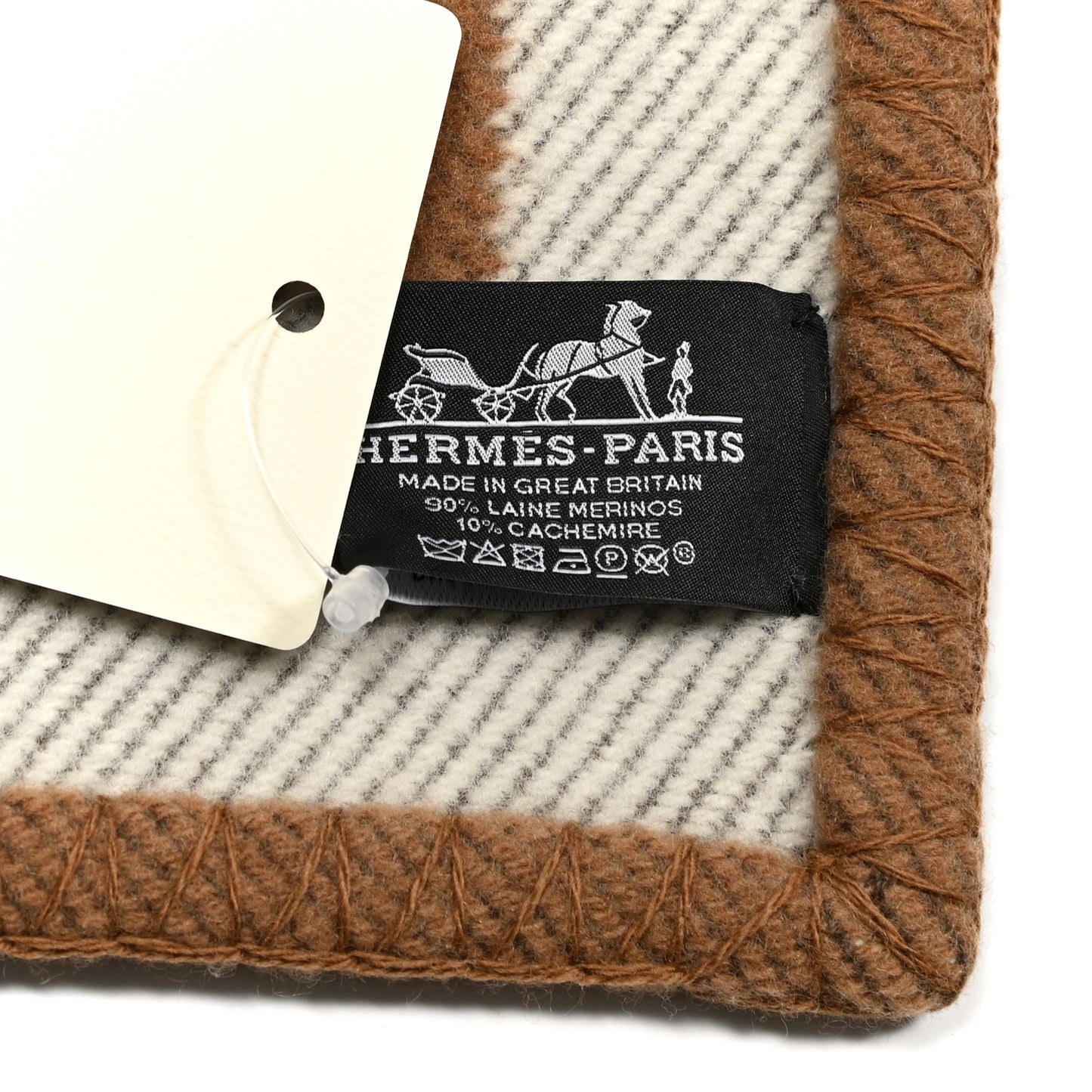 Wool Cashmere Avalon Blanket Ecru Camel