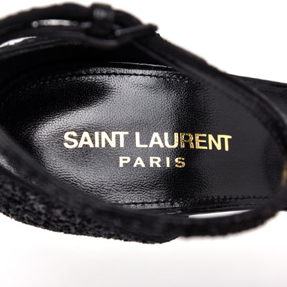 Saint Laurent Glitter Opyum Sandals 38.5 Black 7 of 7