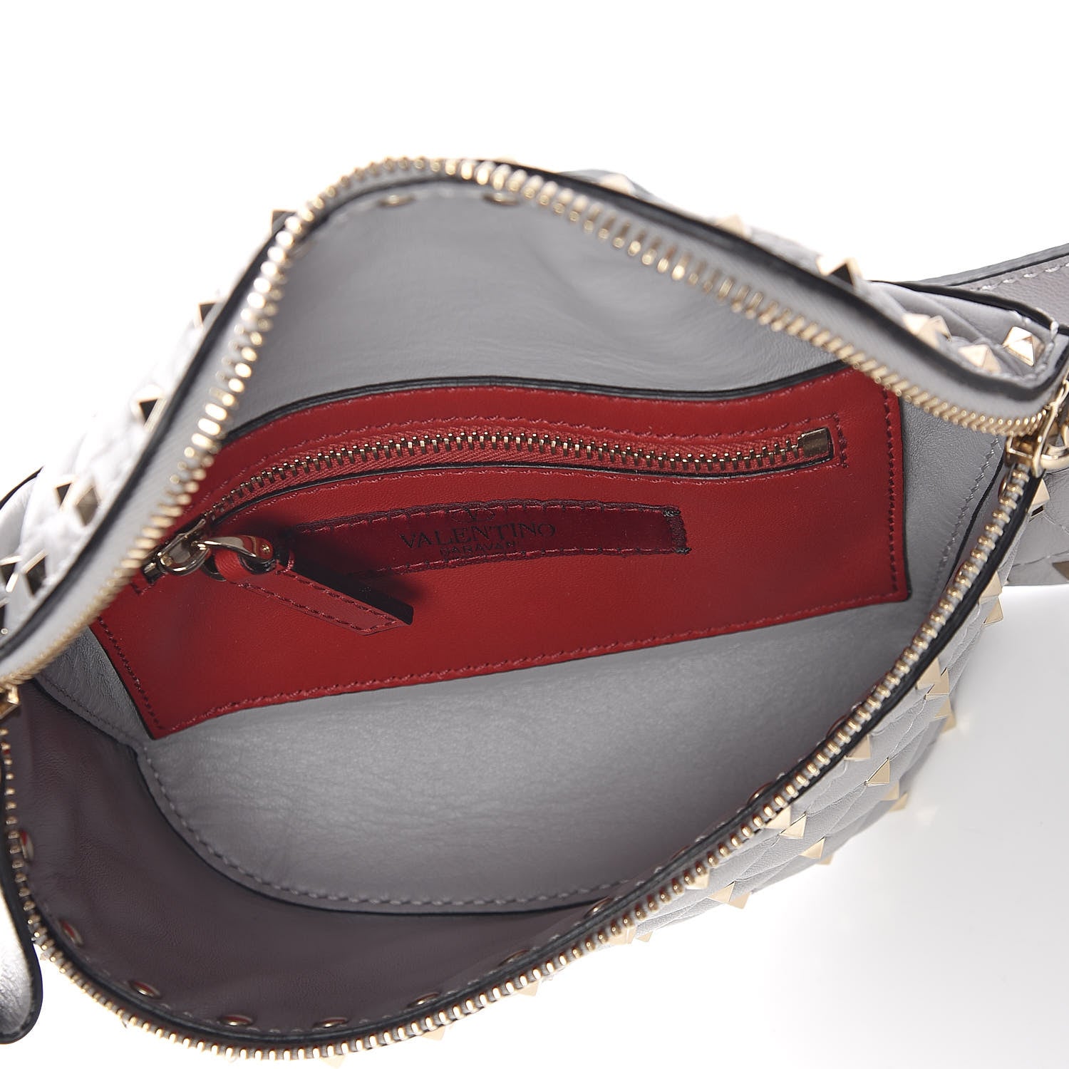 Valentino Garavani Nappa Rockstud Spike Belt Bag 85 Pastel Grey 5 of 8