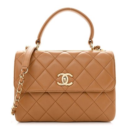 Chanel Lambskin Quilted Small Trendy CC Flap Dual Handle Bag Camel 1 of 11