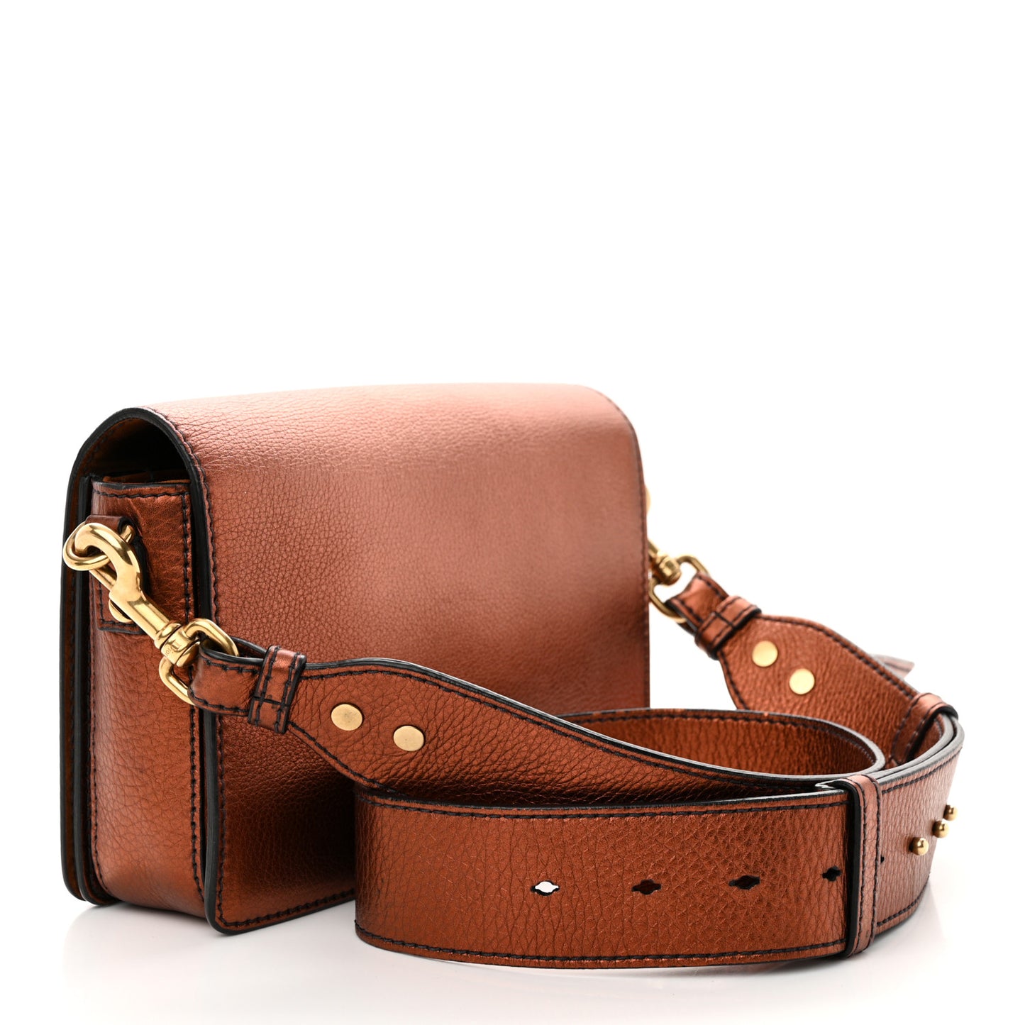 Metallic Grained Calfskin Dio(r)evolution Flap Bag Deep Orange