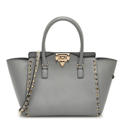 Valentino Garavani Vitello Small Rockstud Double Handle Tote Grey 1 of 9