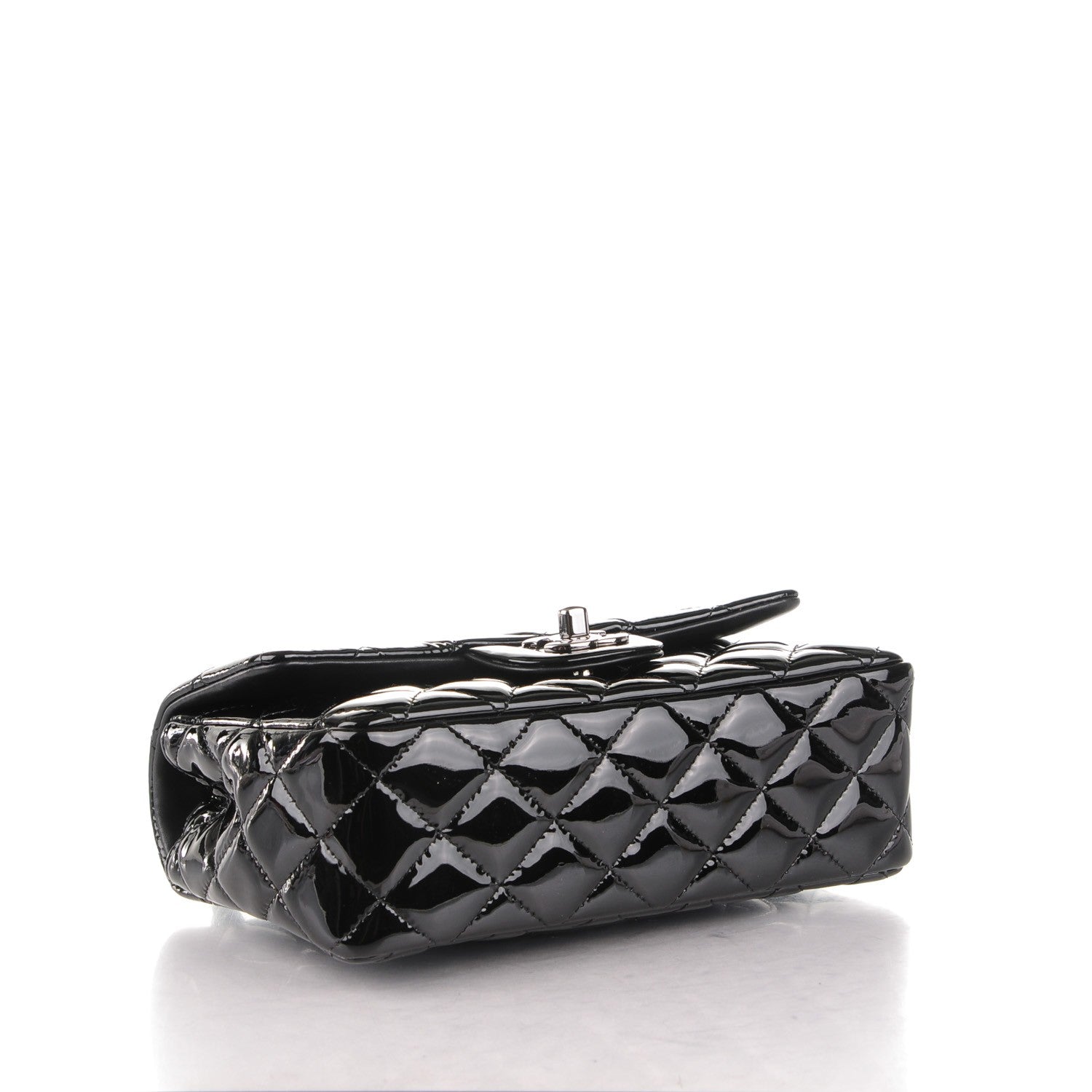Chanel Patent Calfskin Quilted Mini Rectangular Flap Black 4 of 8