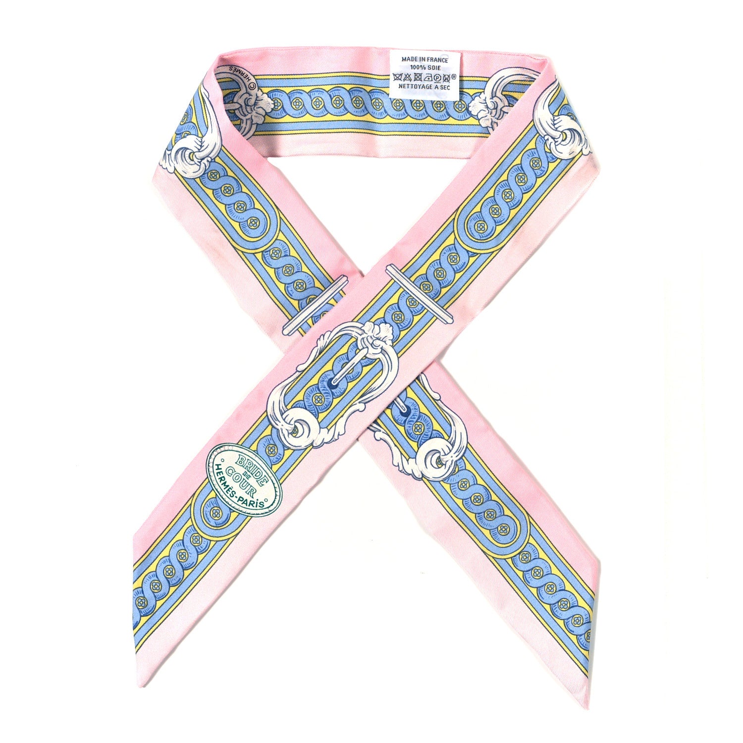 Hermes Silk Bride De Cour Twilly Rose Pale Ciel 1 of 3