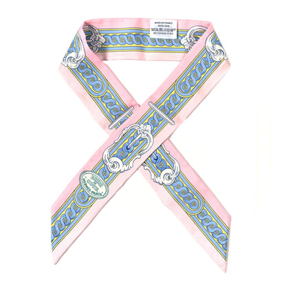 Hermes Silk Bride De Cour Twilly Rose Pale Ciel 1 of 3