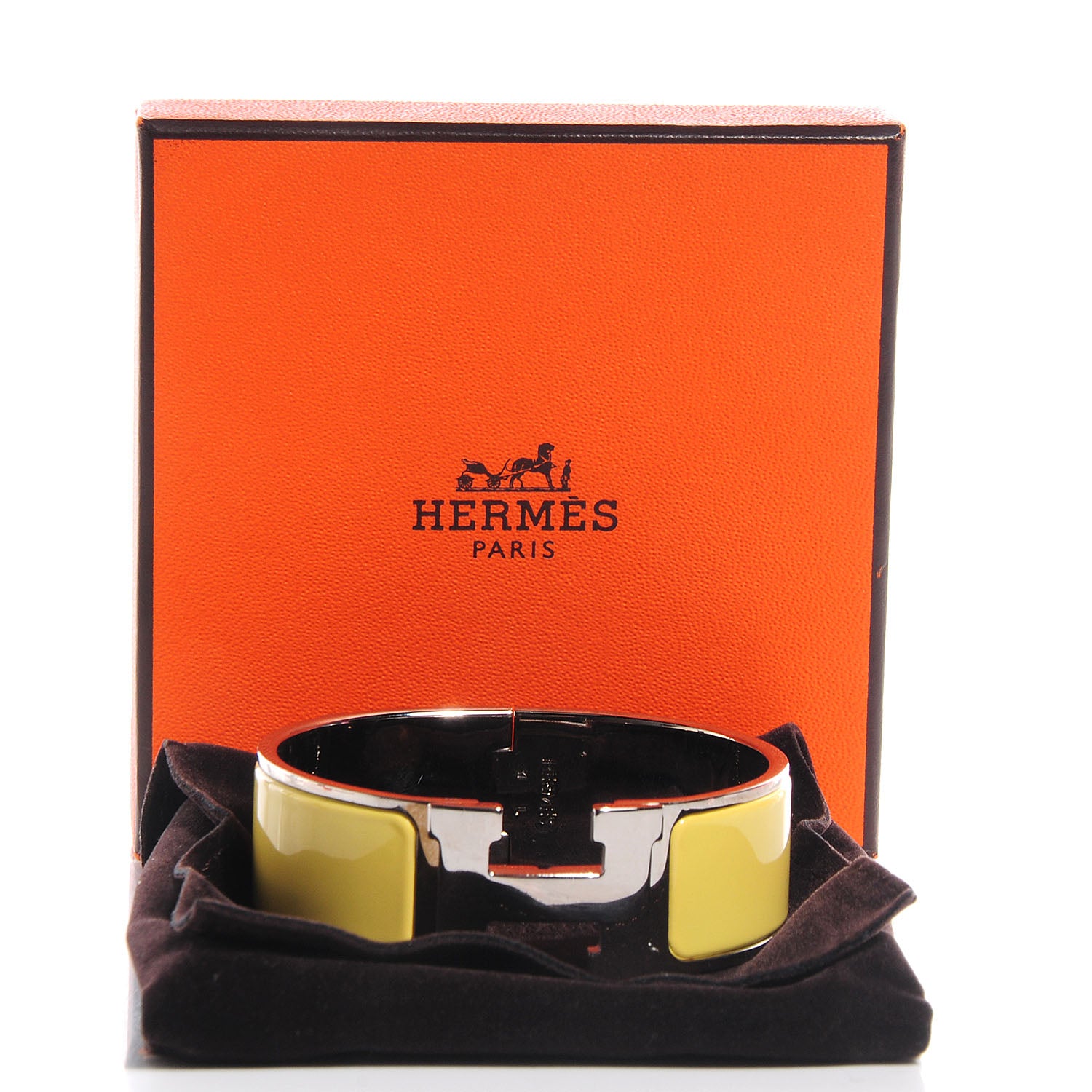 Hermes Enamel Wide Clic Clac H Bracelet PM Yellow 3 of 5