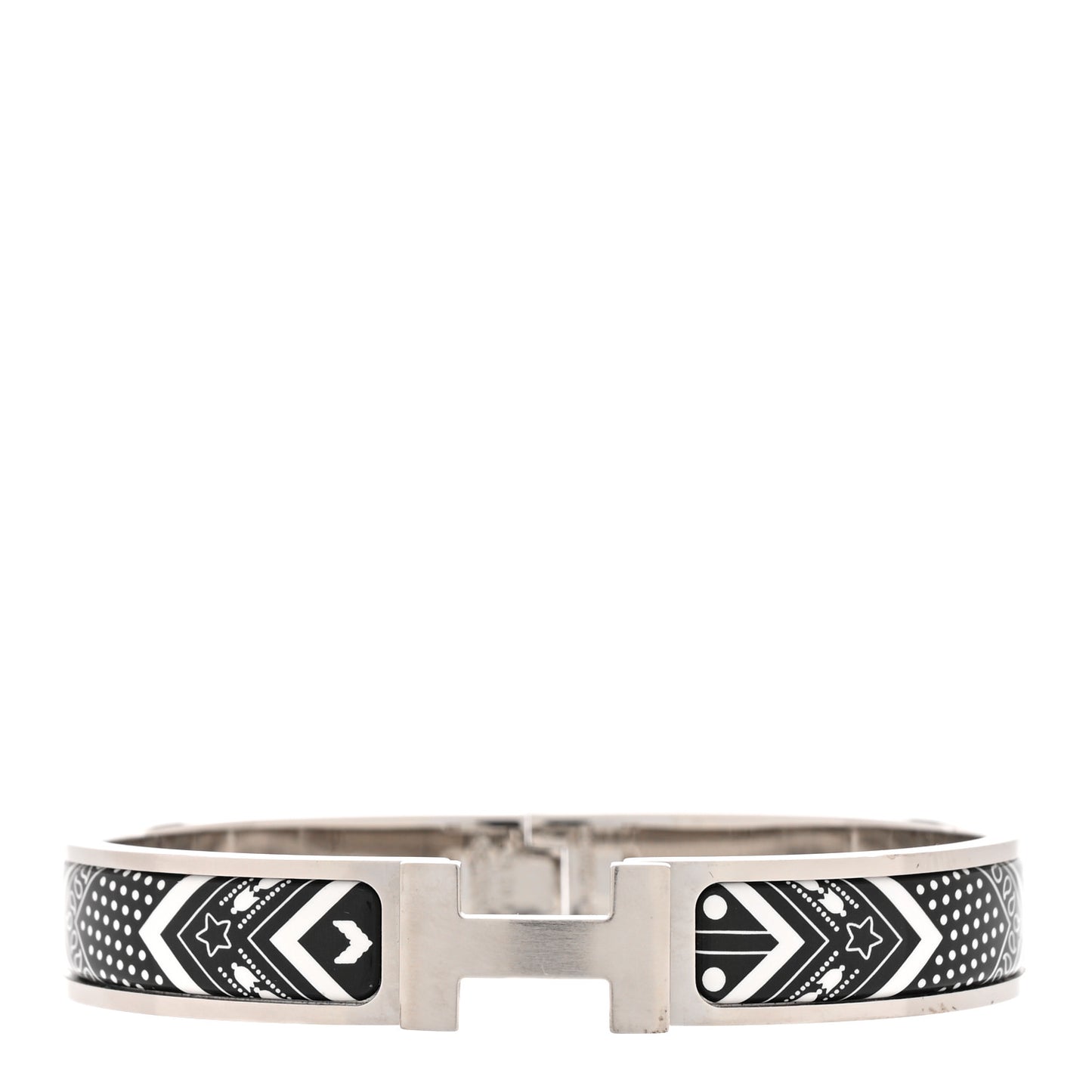 Bandana Enamel Narrow Clic Clac H Bracelet GM Black White