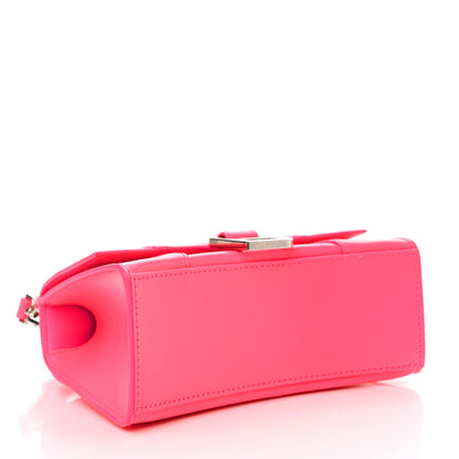 Balenciaga Shiny Box Calfskin Hourglass Top Handle Bag XS Fluo Pink 4 of 12