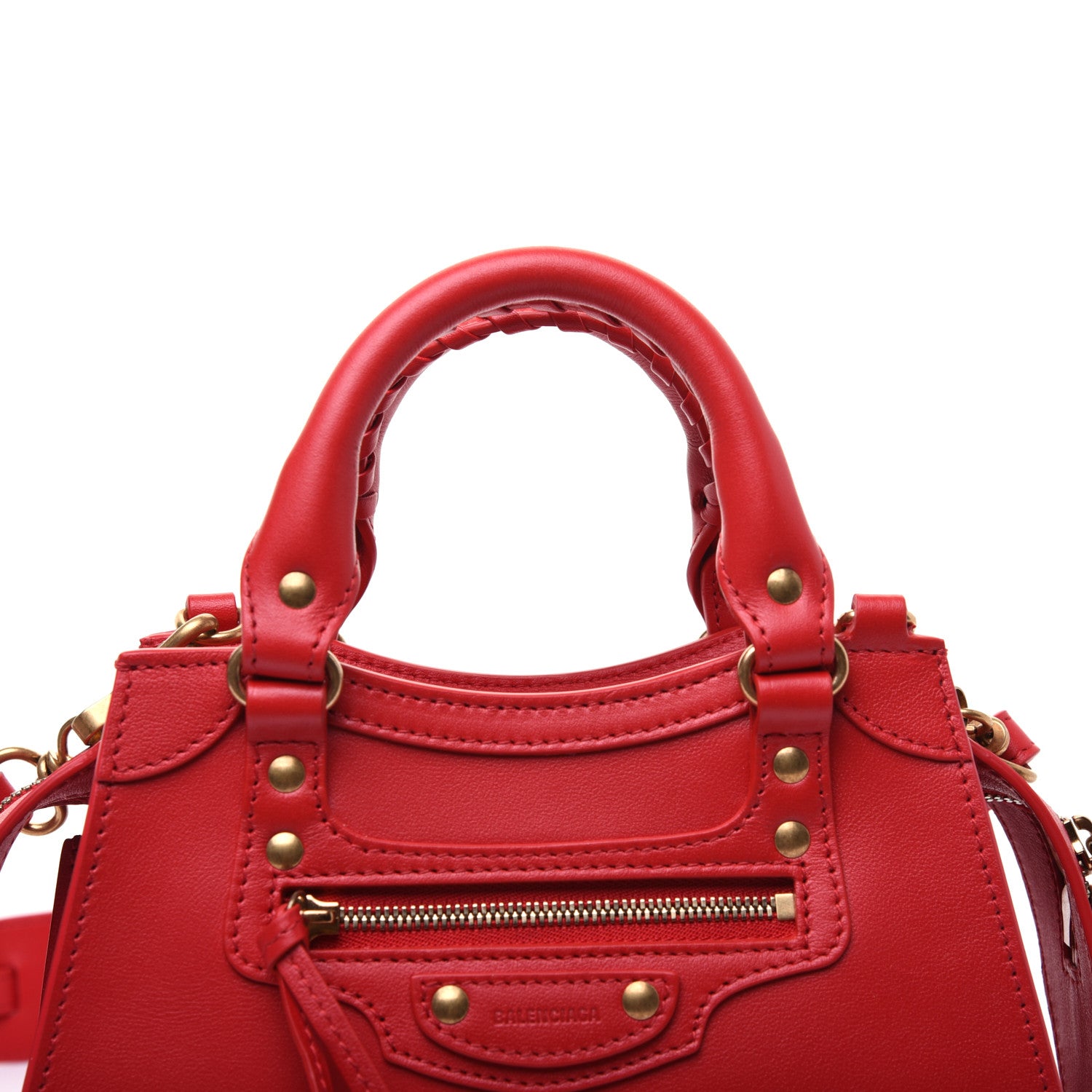 Balenciaga Smooth Calfskin Neo Classic Brass Hardware Mini City Red 14 of 17