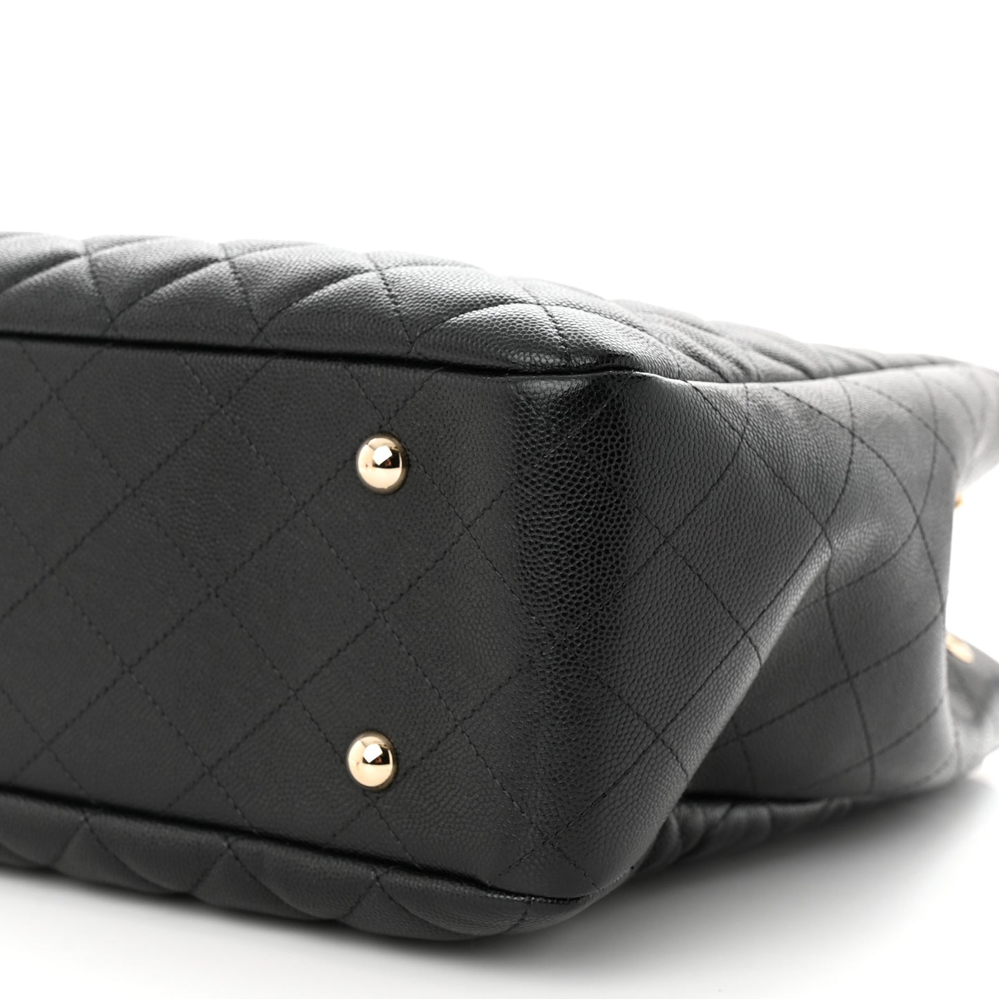 Caviar Quilted Large Shopping Tote Black