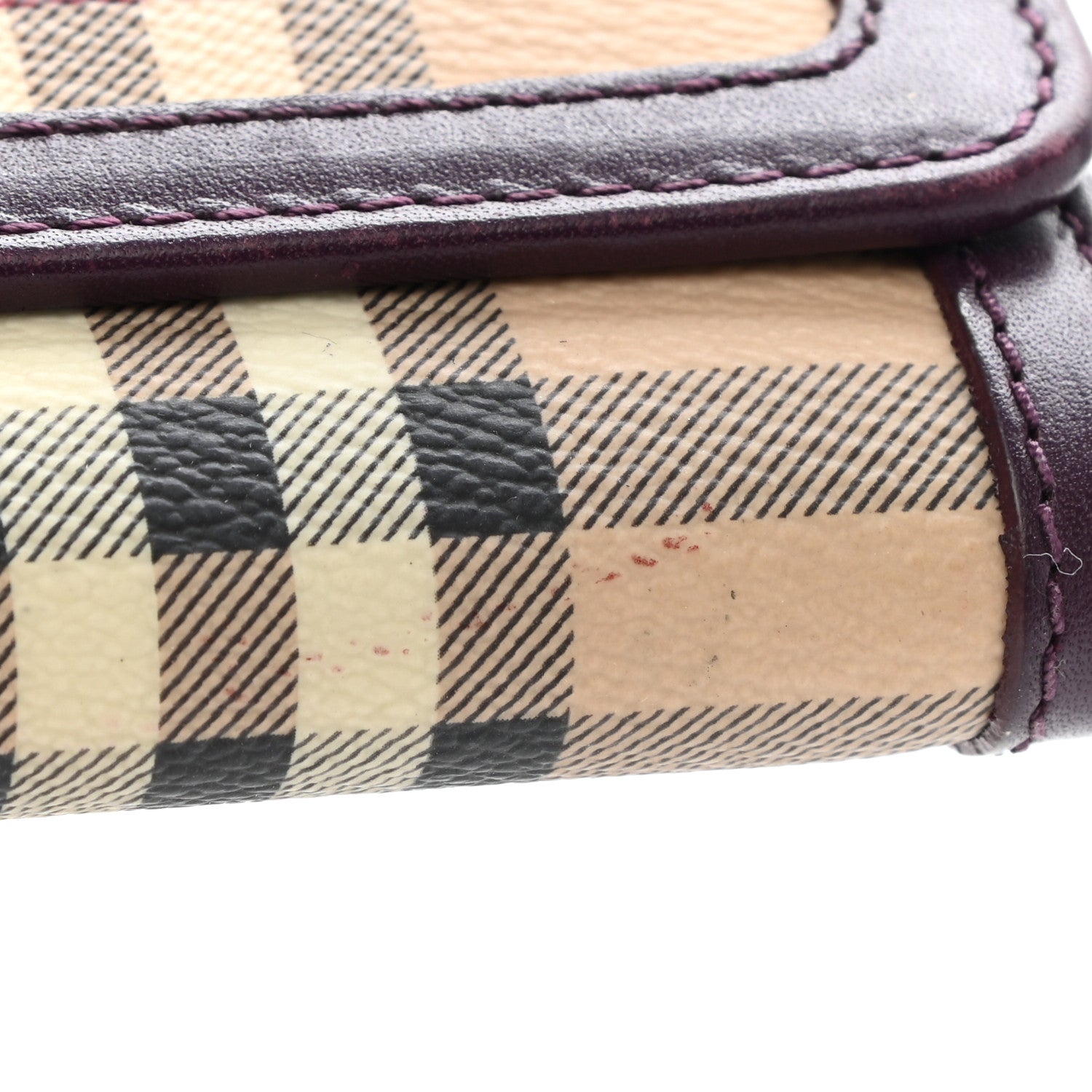 Burberry Haymarket Check Penrose Continental Wallet Burgundy 10 of 10