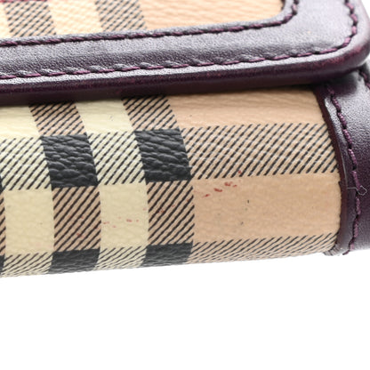 Burberry Haymarket Check Penrose Continental Wallet Burgundy 10 of 10
