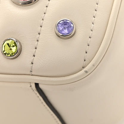 Gucci Calfskin Crystal Matelasse Aria Small GG Marmont Shoulder Bag Mystic White Multicolor 13 of 13