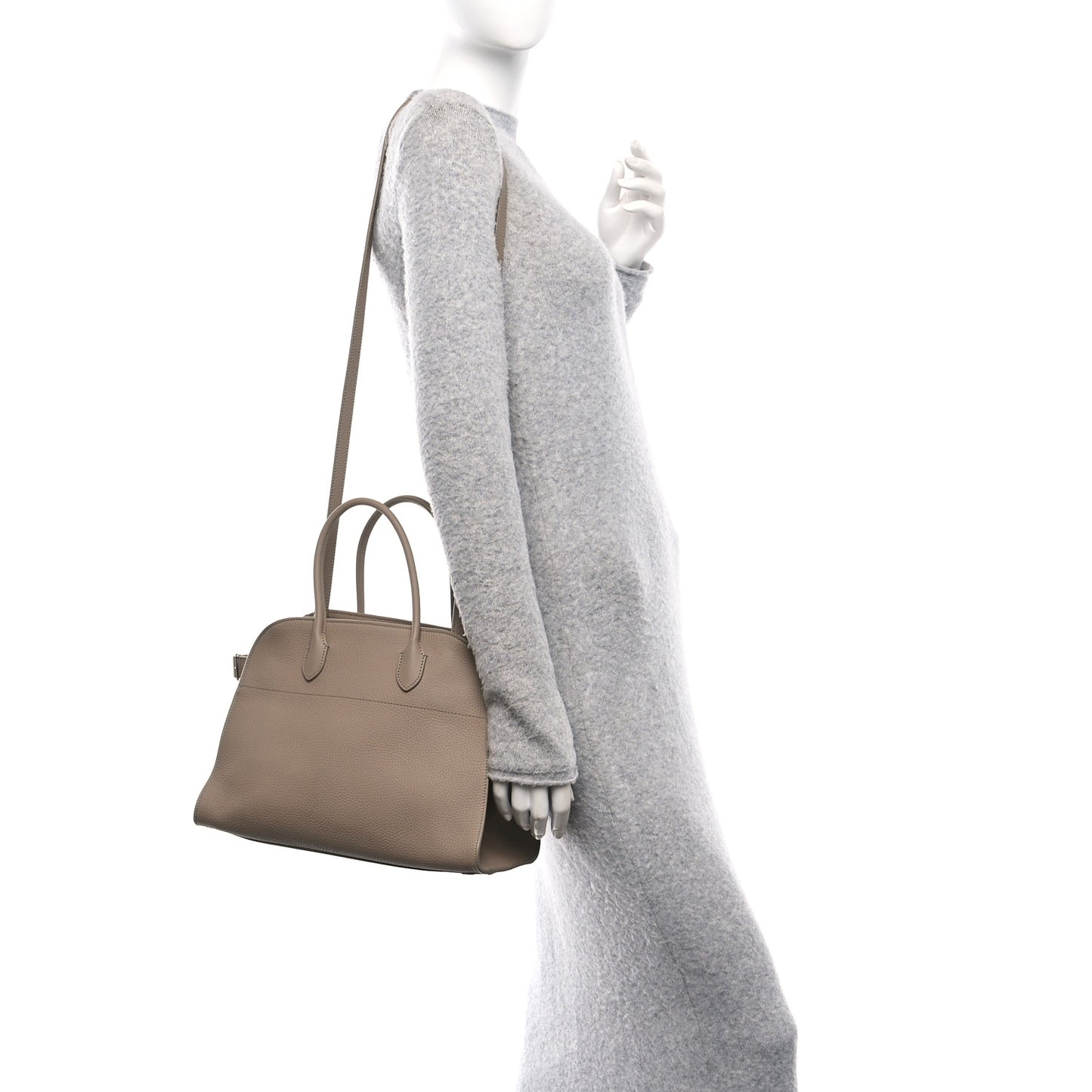 Matte Grained Calfskin Soft Margaux 12 Dark Taupe