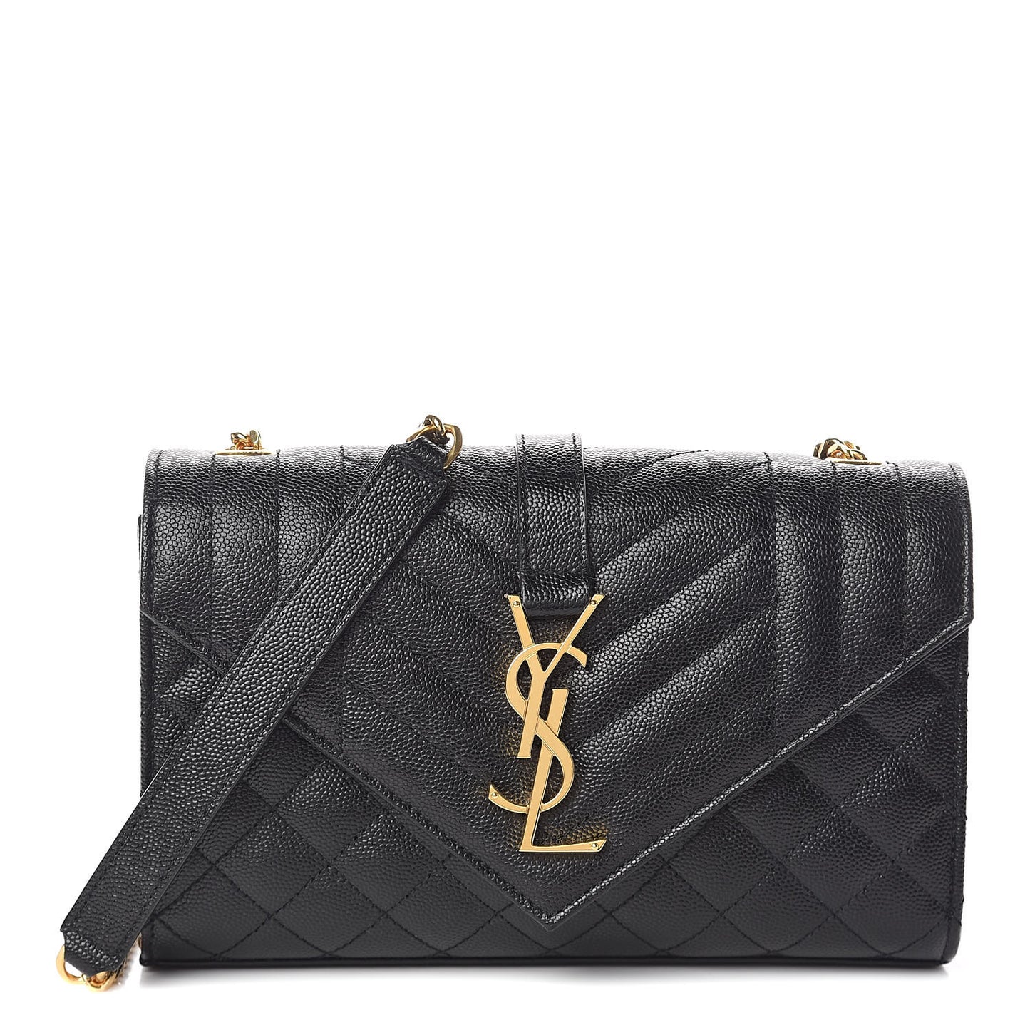 Grain De Poudre Textured Mixed Matelasse Triquilt Small Monogram Satchel Black