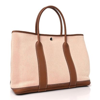 Hermes Twill H Negonda Garden Party 36 MM Tote Ecru Desert Gold 3 of 11