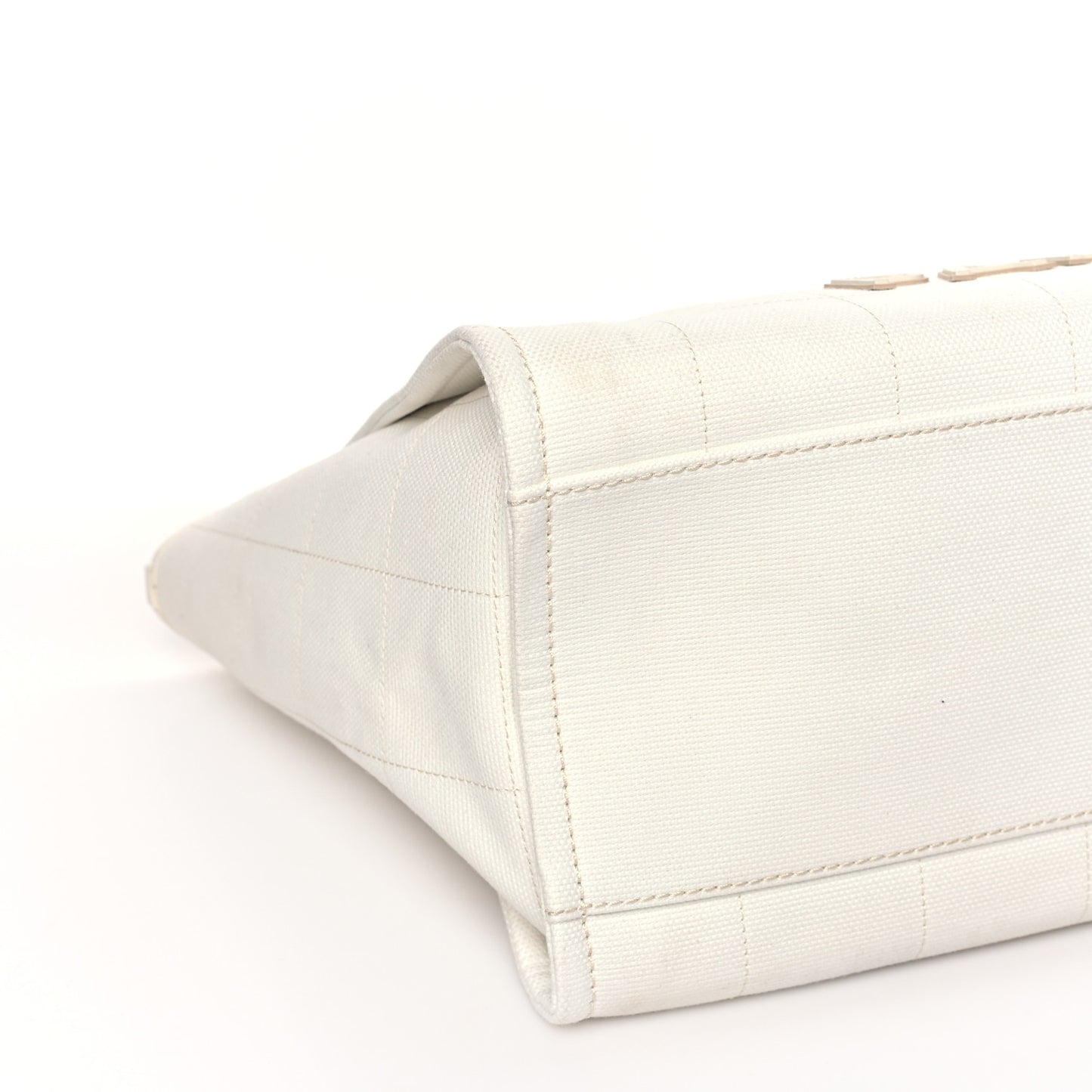 Cotton Medium Deauville Tote White