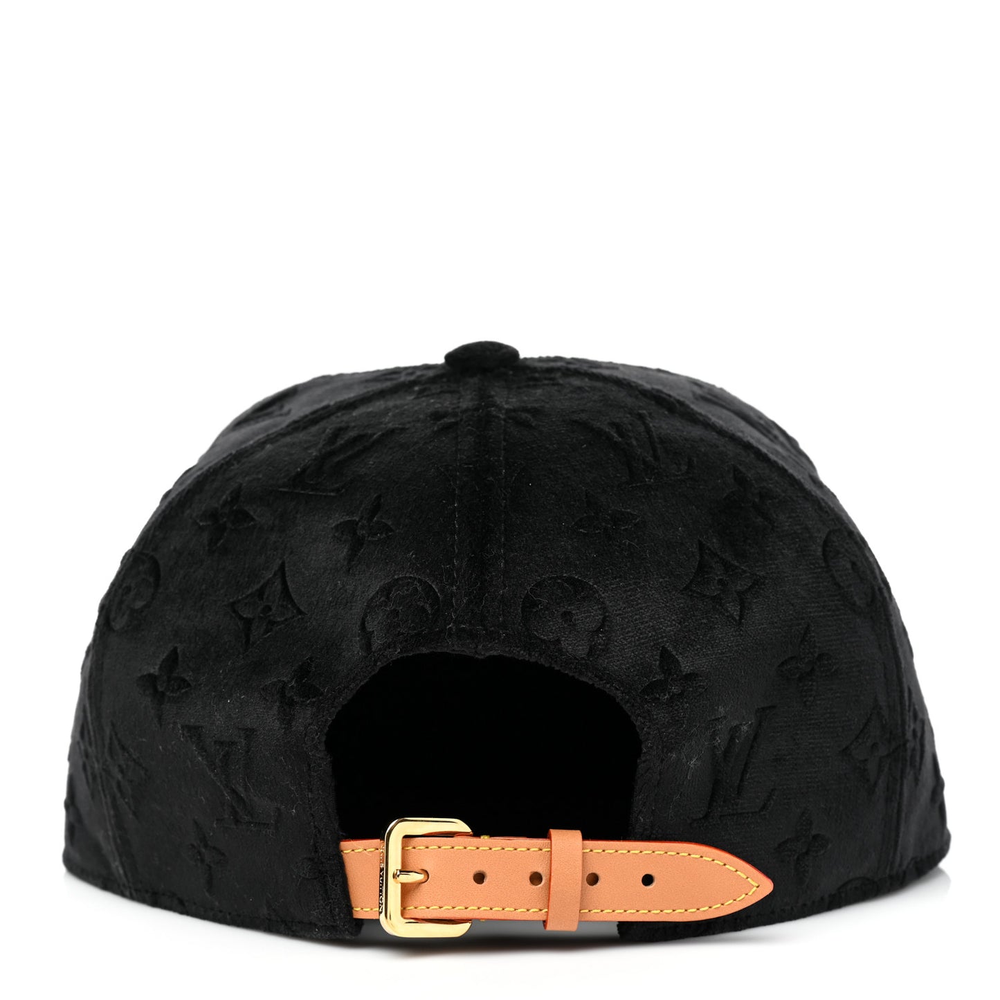 Jacquard Velvet Monogram Cap M Black