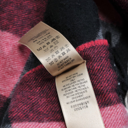 Burberry Cashmere Giant Check Fringe Scarf Plum 5 of 7