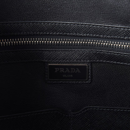 Prada Saffiano Travel Briefcase Nero Black 7 of 7