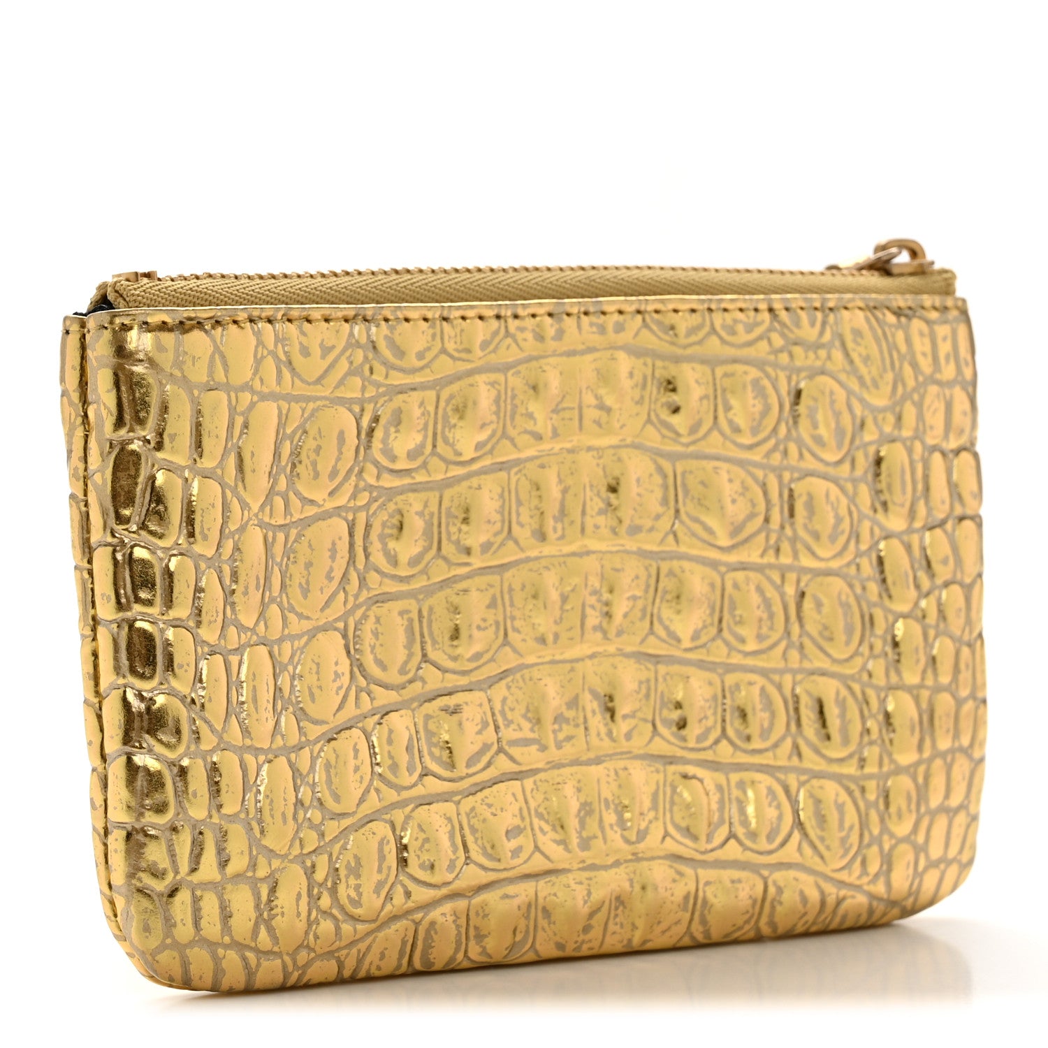 Chanel Metallic Calfskin Crocodile Embossed Cocodile Small