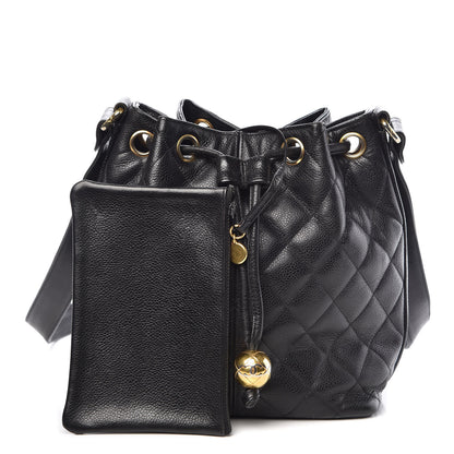 Chanel Caviar Quilted Drawstring Shoulder Bag Black 3 of 12