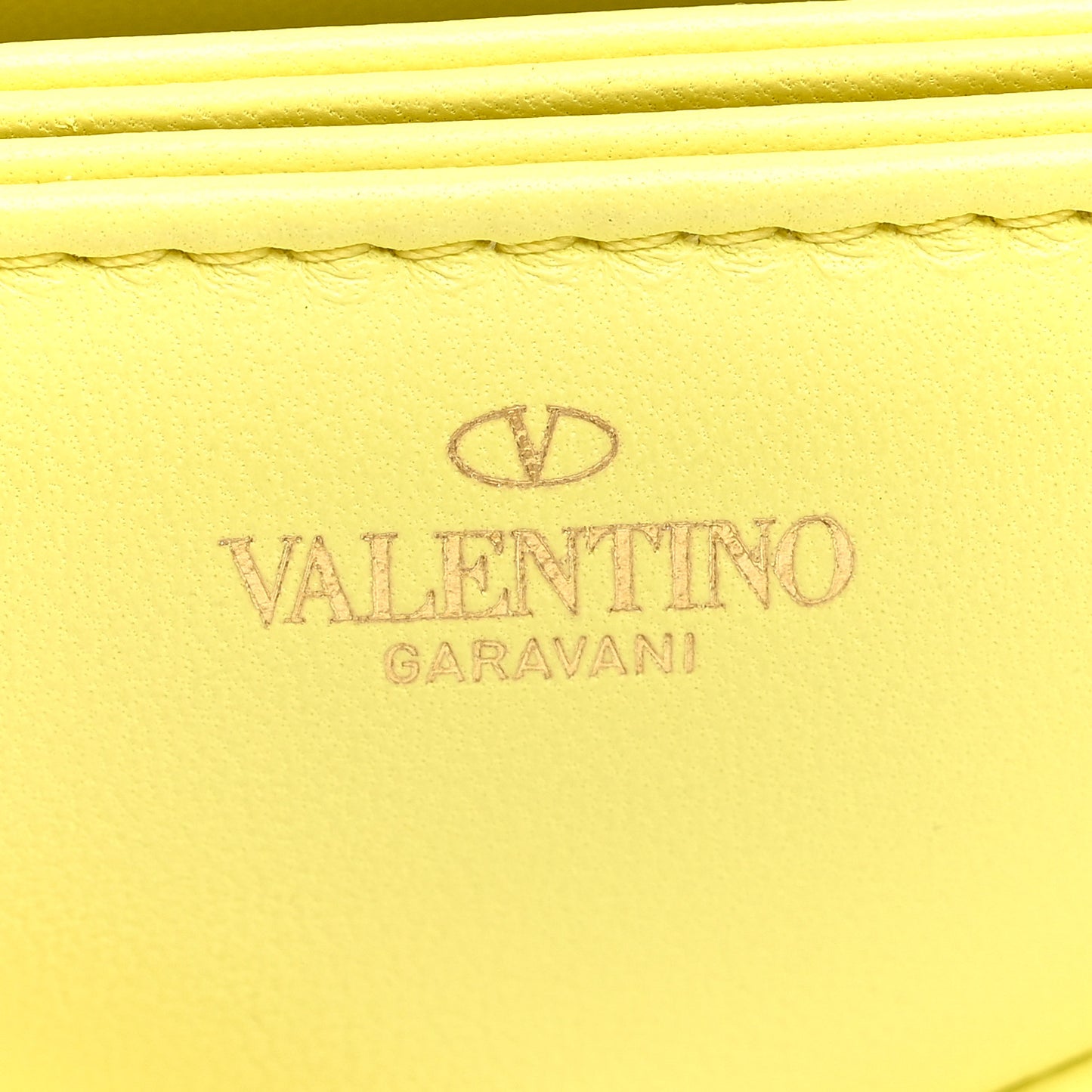 Nappa One Stud Chain Clutch Pale Yellow