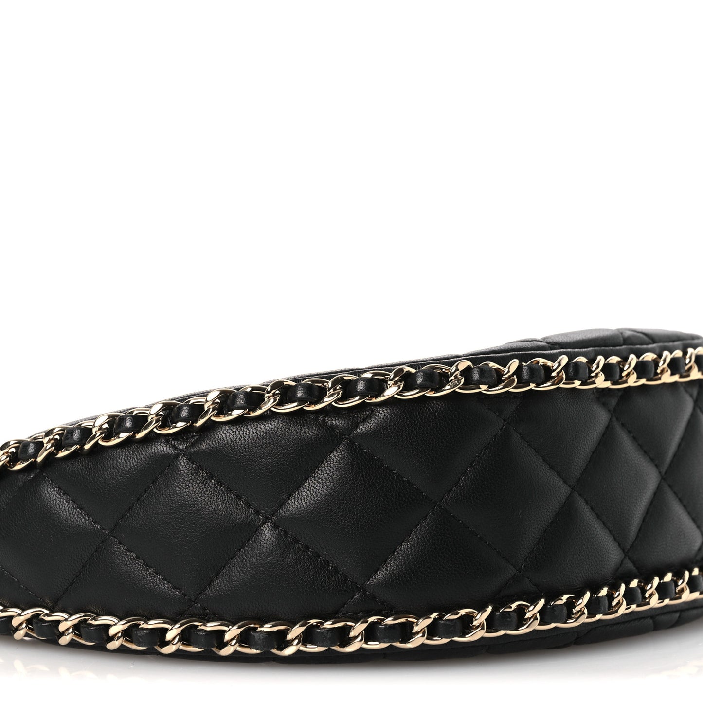 Lambskin Quilted Small Hobo Bag Black