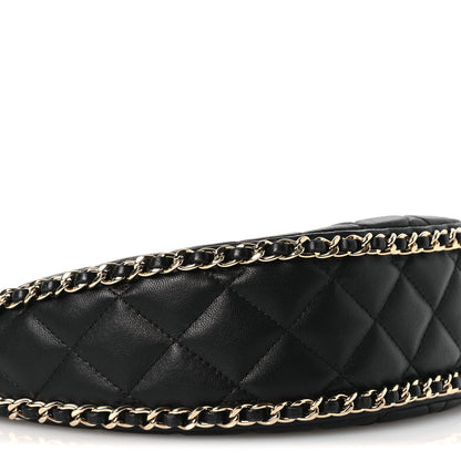 Chanel Lambskin Quilted Small Hobo Bag Black 9 of 10