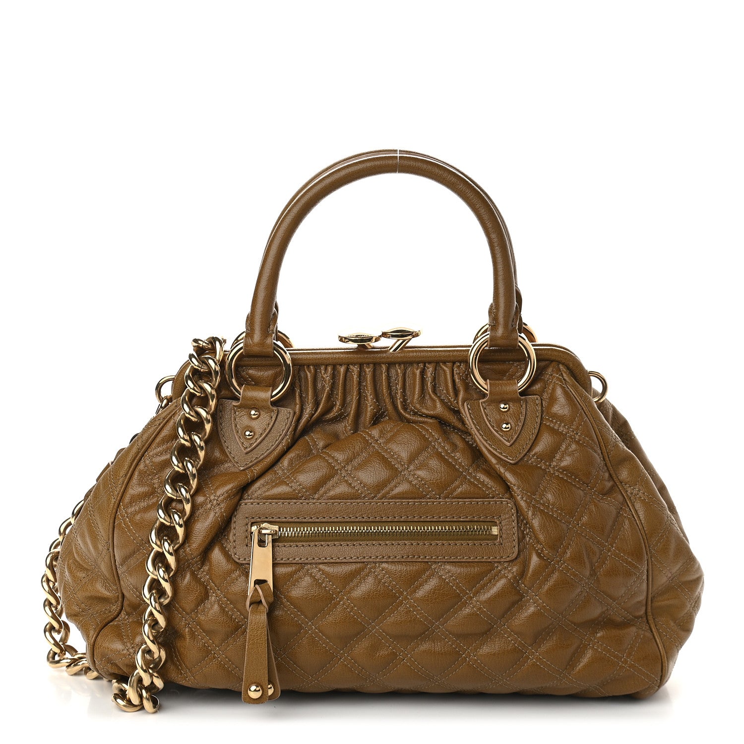 Marc Jacobs Calfskin Quilted Stam Brown 1 of 7