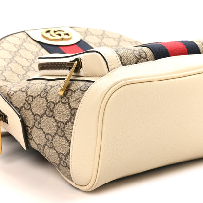 Gucci GG Supreme Monogram Textured Calfskin Web Small Ophidia Day Backpack Beige Ebony Mystic White 9 of 10