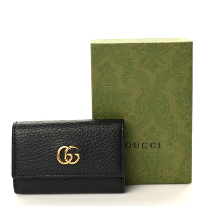 Gucci Pebbled Calfskin GG Marmont 6 Key Holder Black 8 of 8