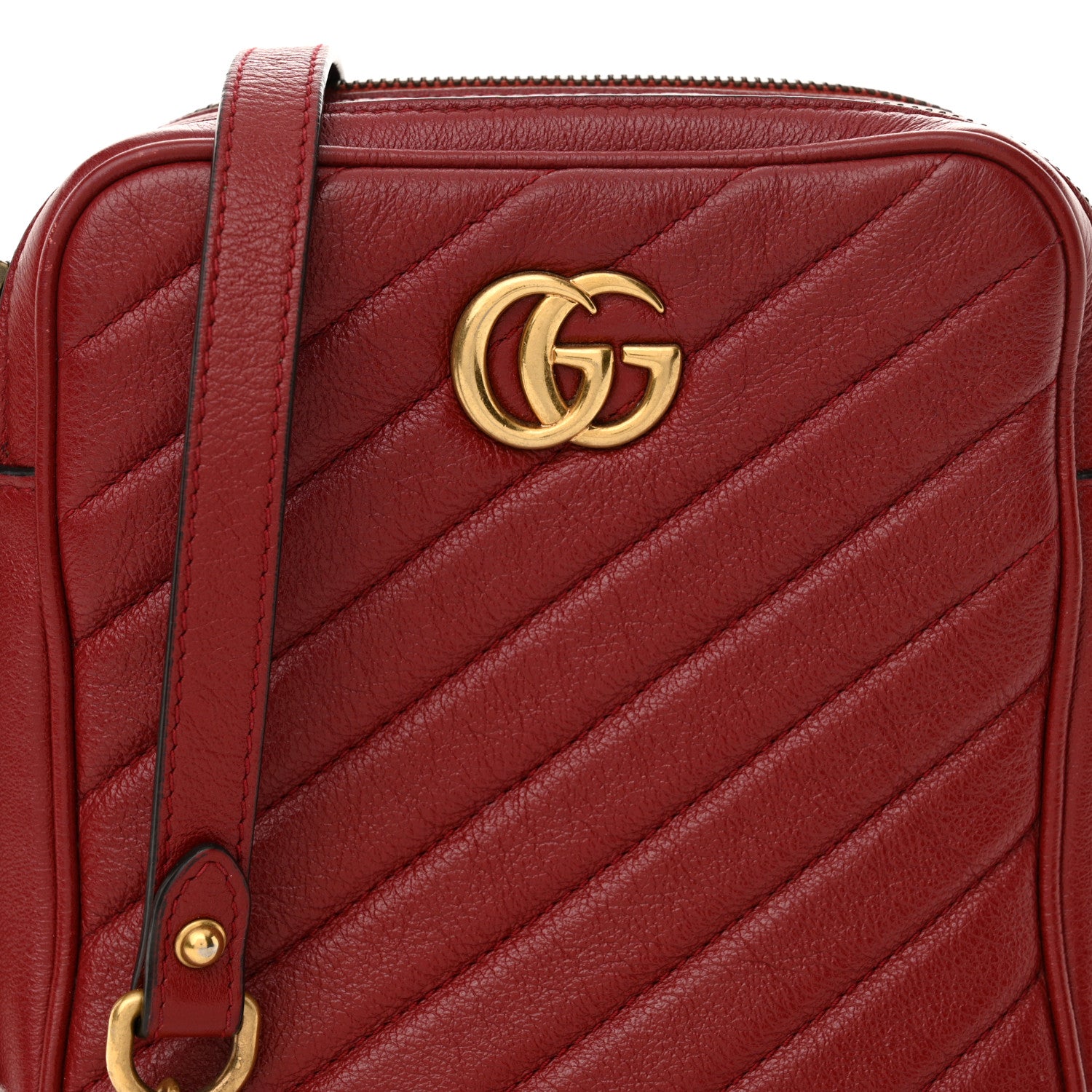 Gucci Azalea Calfskin Matelasse Diagonal Tall GG Marmont Crossbody Bag Romantic Cerise 8 of 13