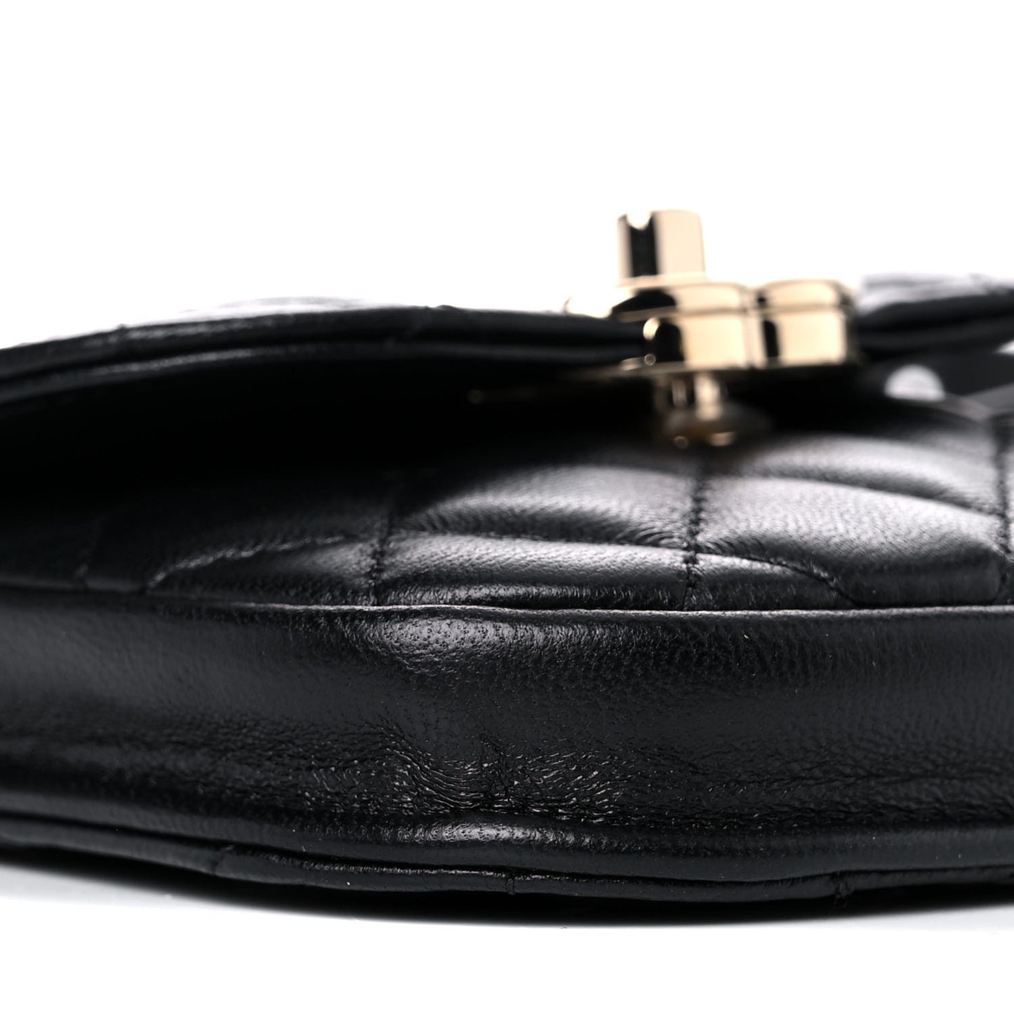 Tweed Lambskin Quilted Waist Bag With Coin Purse Black